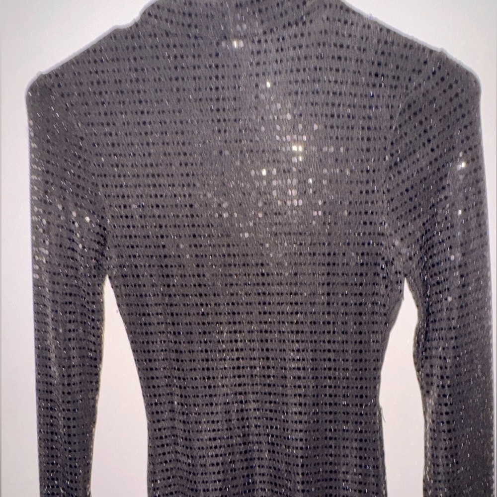 Fashion Nova Irreplaceable Metallic Mini Dress - Black/Copper, Size XS - Picture 6 of 8